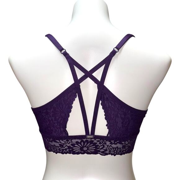 PINK Victoria's Secret Push-Up Lace Bra Purple Large - Picture 3 of 7